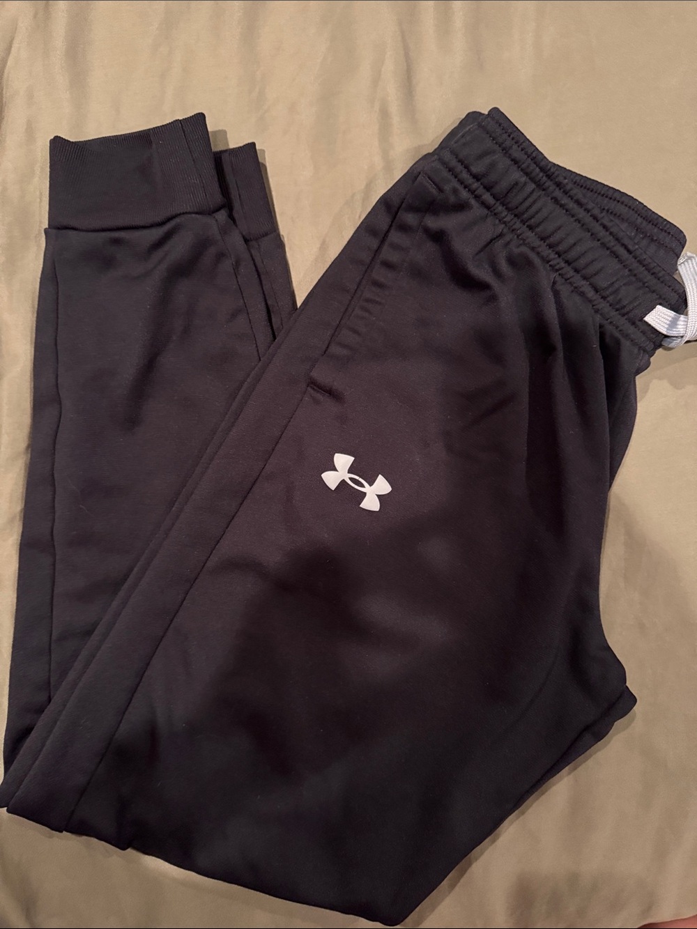 Under Armour Kids Black Jogger Sweatpants with White Logo